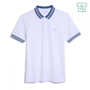 image of Farah Vintage Stanton Short Sleeve Polo Shirt - 104 White