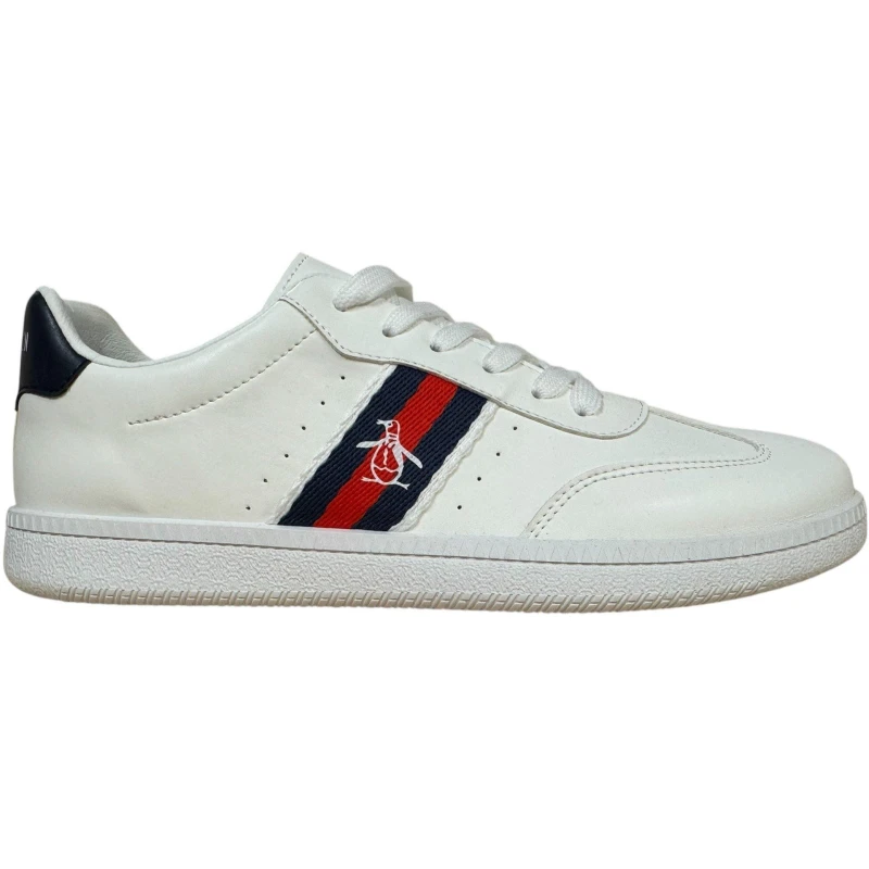 Image of Original Penguin OP Low Profile Lace-Up Trainers Juniors White male 6 (39)