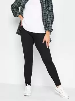 Image of M&Co Petite Petite Ponte Seam Legging, Black, Size 10, Women
