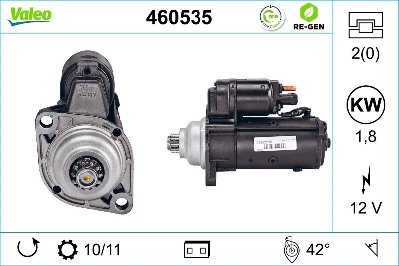 Image of Starter motor VALEO 460535