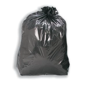 image of 5 Star Facilities Bin Liners Medium Duty 110 Litre Capacity W450xD240xH950mm 15 Micron Black Pack 200