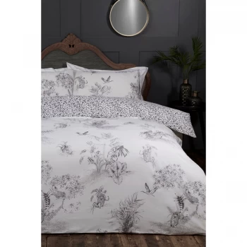 Image of Sleepdown Jungle Duvet Set Grey King 52% Polyester, 48% Cotton