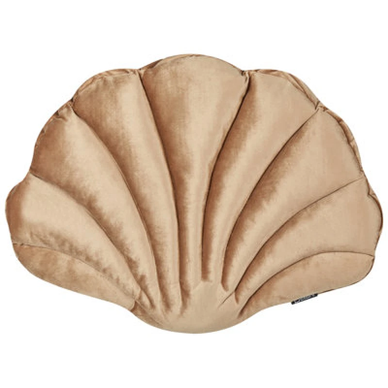 Image of Beliani Throw Cushion Consolida Velvet 47 X 35cm Sand Beige Solid
