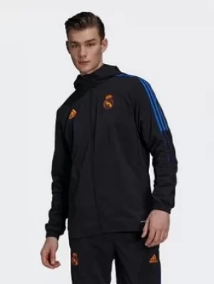 Image of adidas Real Madrid Tiro Presentation Track Top, Black Size M Men