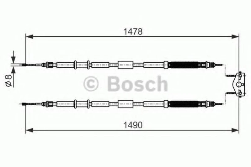 Image of Handbrake cable Bosch 1 987 482 282