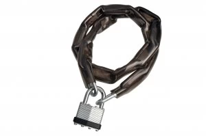 Image of Wickes Laminated Padlock and Chain PVC Coated - 40mm