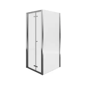 image of Aqualux 900 x 900mm Bifold Door and Side Panel Shower Enclosure Package