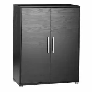 Image of Prima Bookcase with 2 Shelves and 2 Doors, black