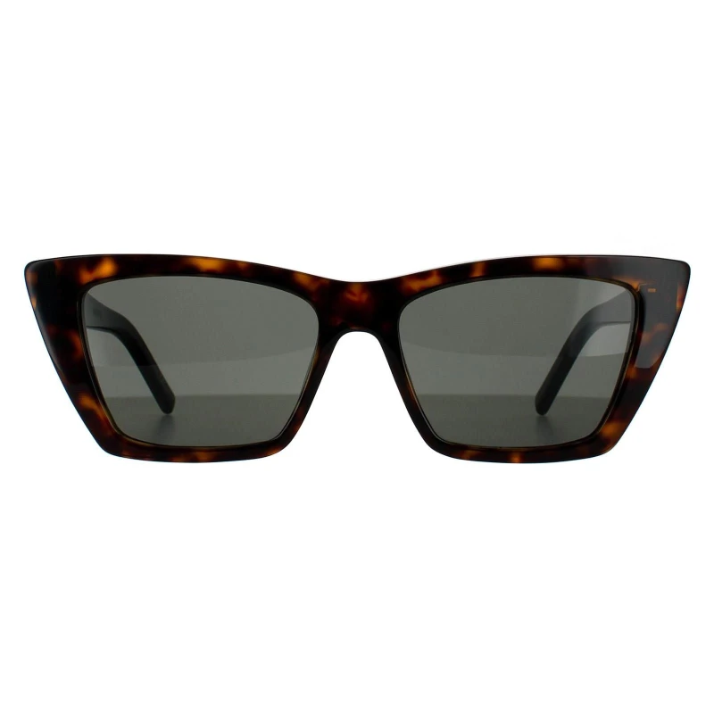 Image of Saint Laurent Cat Eye Dark Havana Grey SL 276 MICA Sunglasses Brown female