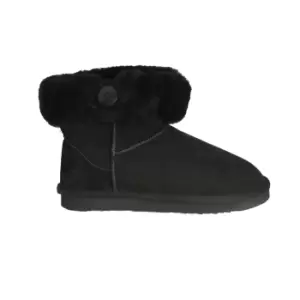 Image of Eastern Counties Leather Womens/Ladies Freya Cuff And Button Sheepskin Boots (3 UK) (Black)