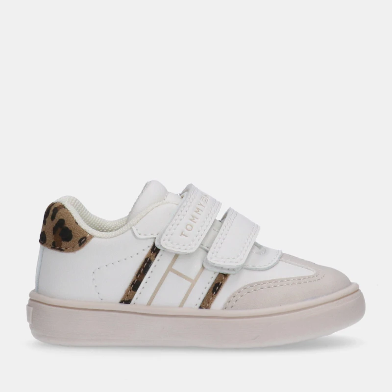 Image of Tommy Hilfiger Kids Velcro Low-Top Trainers White/Leopard female C6.5 (23.5)