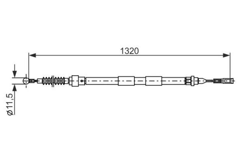 Image of Handbrake cable Bosch 1 987 482 874