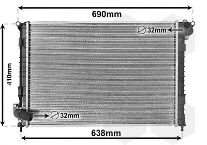 Image of VAN WEZEL Engine radiator VAN WEZEL 06002314
