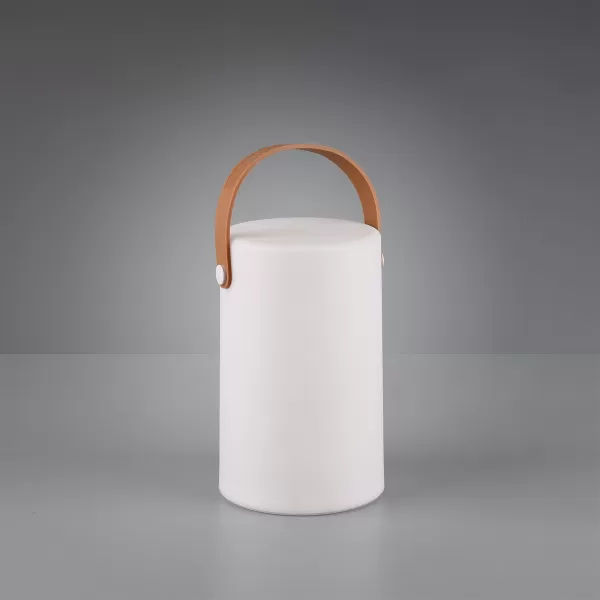 image of Aruba Modern RGBW LED Cylindrical Table Lamp White 3000K IP44, USB Connection