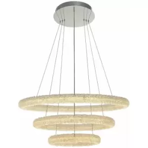 image of Loops - Ceiling Pendant Light Clear Crystal & Chrome Plate 90W LED Bulb Included