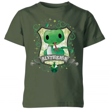 Image of Harry Potter Kids Slytherin Crest Kids T-Shirt - Forest Green - 7-8 Years