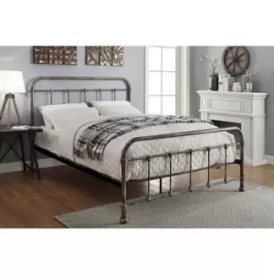 image of Burford Vintage Victorian Style Metal Bed Frame Double 4ft6 - Brushed Brass