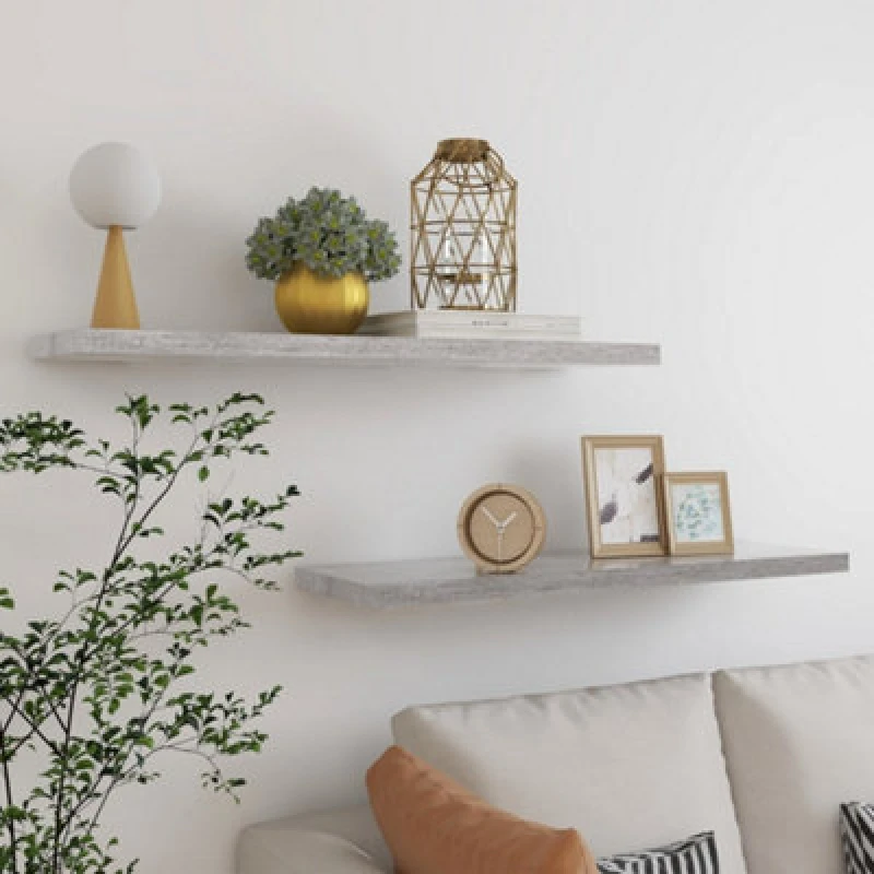 Image of VIDAXL Vidaxl - Floating Wall Shelves 2 pcs Concrete Grey 90x23.5x3.8cm mdf 8720286417058