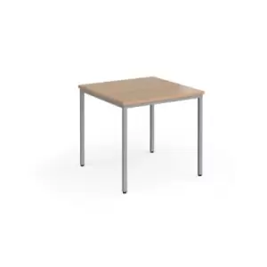 Image of Flexi 25 square table with silver frame 800mm x 800mm - beech