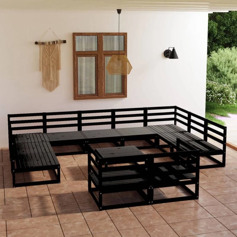 Image of VIDAXL 12 Piece Garden Lounge Set Solid Pinewood Vidaxl 8720286473214