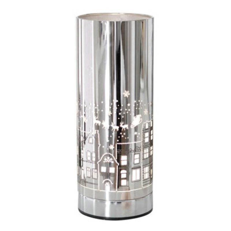 Image of Something Different Something Different Christmas Village Aroma Lamp in Silver Silver One Size Unisex 5063425323081