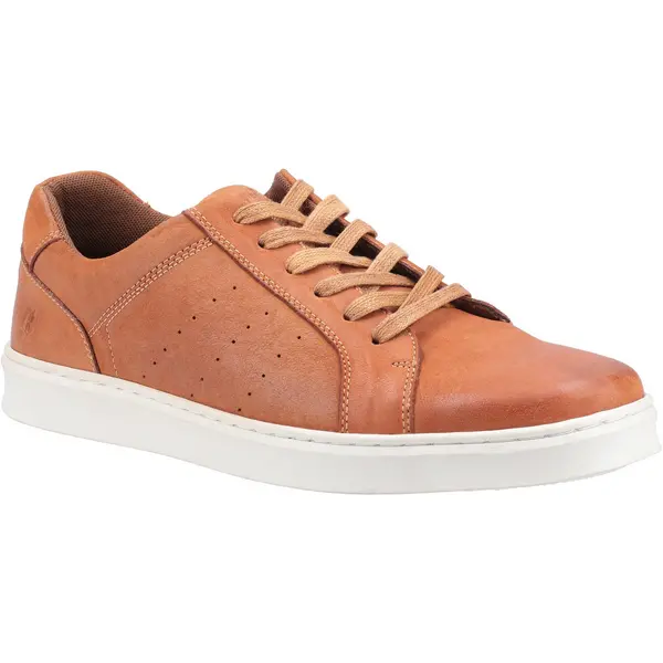 Image of Hush Puppies Mens Mason Leather Lace Up Casual Trainers Shoes - UK 12