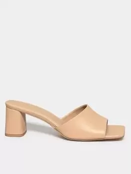 Long Tall Sally Square Mule Heel - Beige, Beige, Size 11, Women