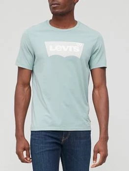 image of Levis Housemark Logo T-Shirt - Light Blue, Size S, Men