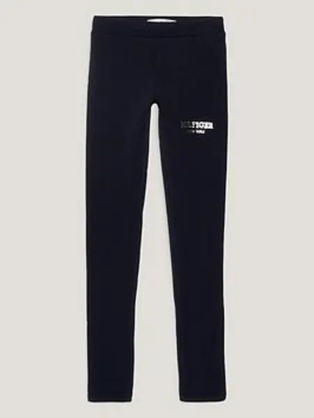 Tommy Hilfiger Girls Monotype Legging - Navy, Size Age: 10 Years, Women