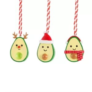 image of Christmas Avocado Hanging Decorations (Set of 3)