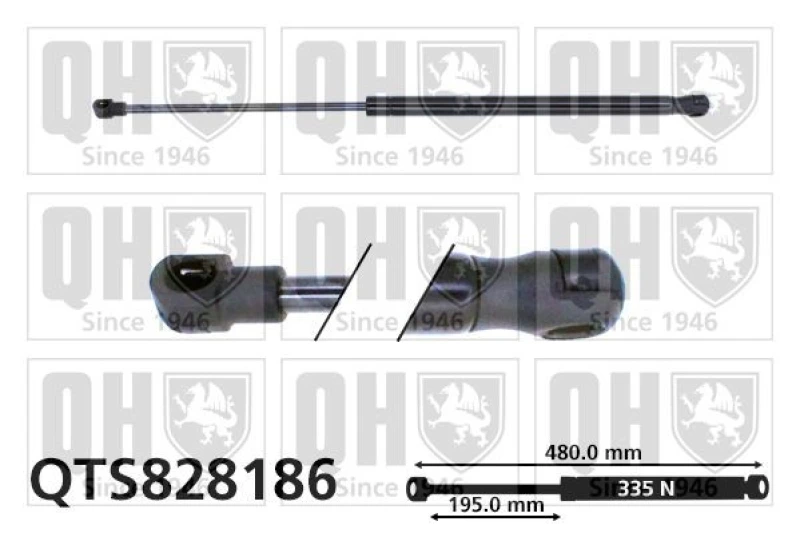 Image of QUINTON HAZELL Tailgate strut QUINTON HAZELL QTS828186