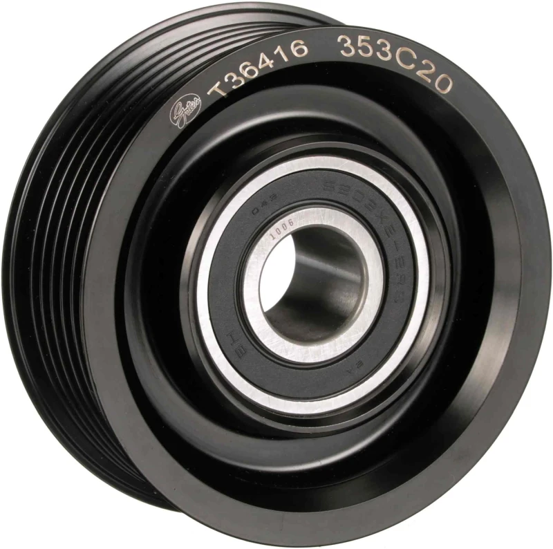 Image of GATES T36416 Idler Pulley Micro-V UNIQUE FIT, with grooves Plastic Deflection/Guide Pulley,v-ribbed belt (312)