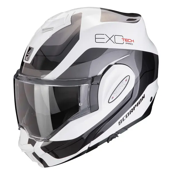 Image of Scorpion Exo-Tech Evo Pro Commuta White-Silver Modular Helmet 2XL