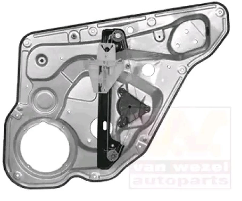 Image of VAN WEZEL 4933267 Window regulator Left Rear, Operating Mode: Electric, without electric motor, with bolted-on plate Window Winder (1561)