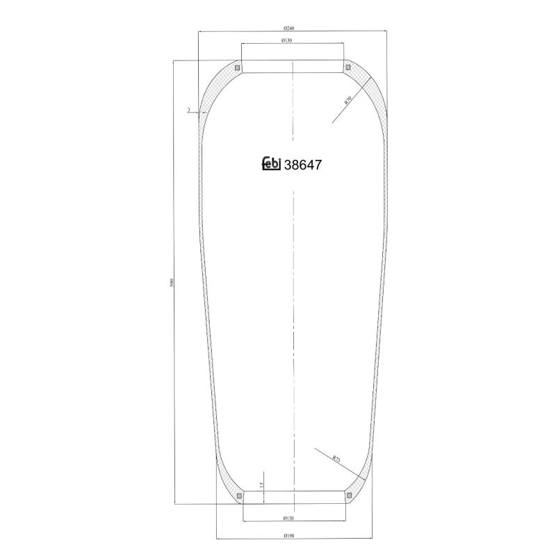Image of FEBI BILSTEIN 38647 Boot, air suspension Rear Axle Right Boot,air suspension (324)