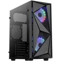 Image of Aerocool Glider Cosmo Midi Tower, Tempered Glass - Black