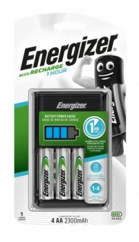 Image of Energizer 1 Hour Battery Charger with 4 x AA Batteries