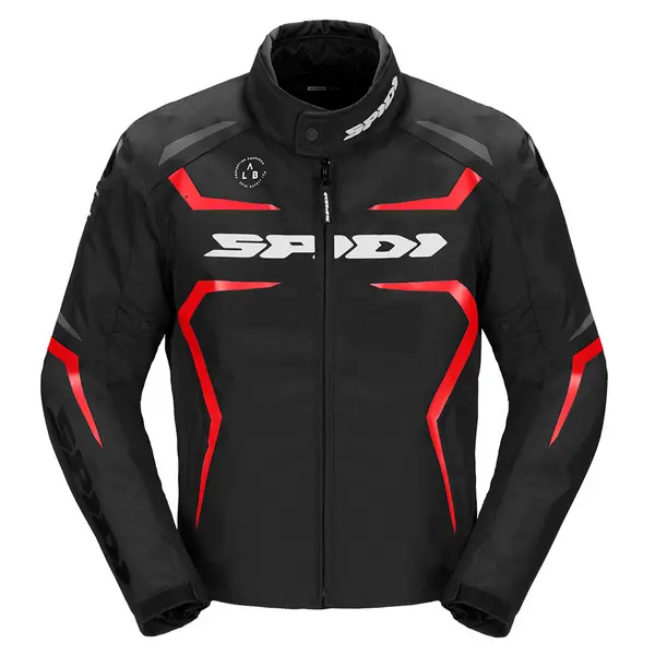 Image of Spidi Sportmaster H2Out Black White Red Motorcycle Jacket M