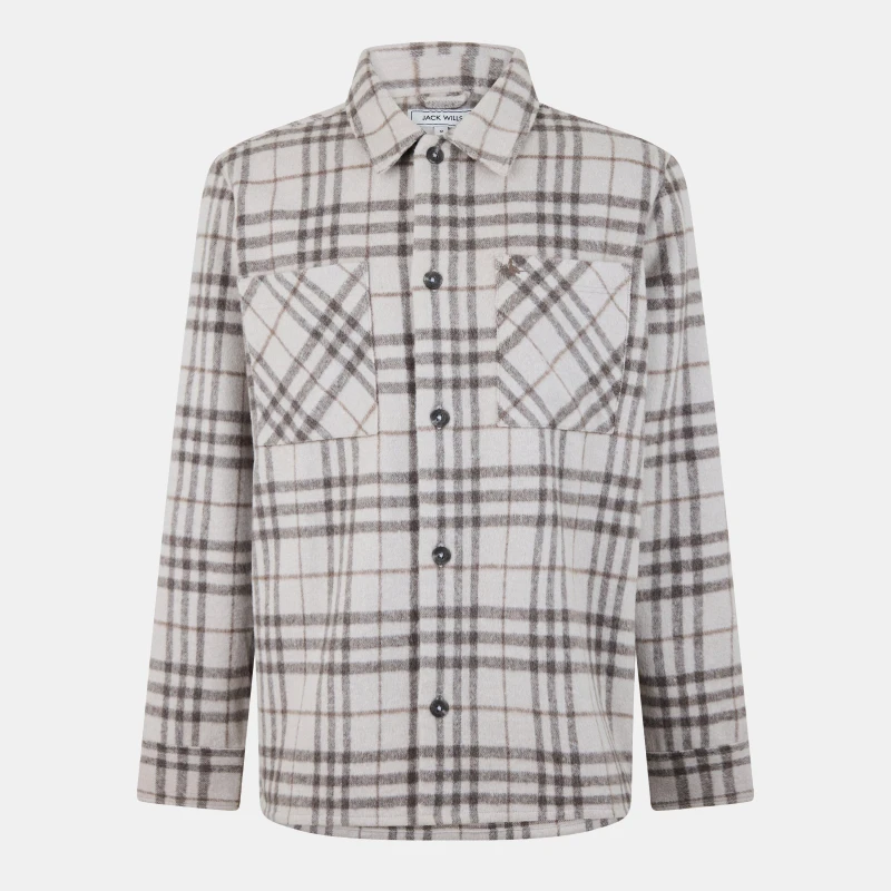 Image of Jack Wills Check Overshirt - Brown Brown XS