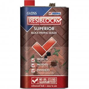 image of Everbuild Resiblock Superior Block Paving Sealer Gloss 5l