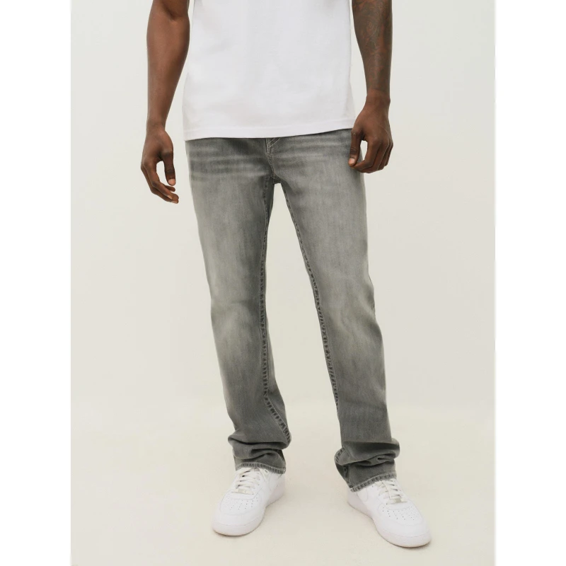 Image of True Religion Mens Ricky Straight Leg Jeans IFDG Chalk Grey male 34W R