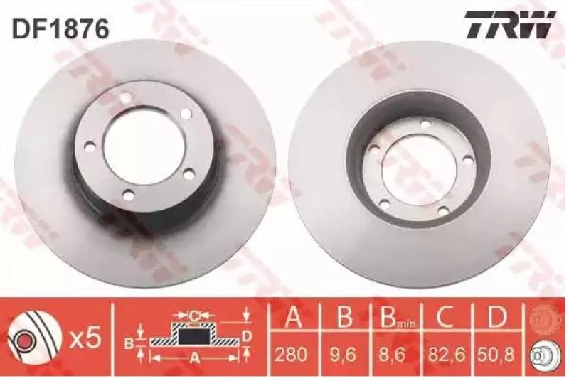 Image of Brake disc TRW DF1876
