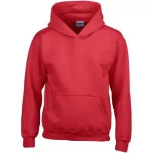 Image of Gildan Heavy Blend Childrens Unisex Hooded Sweatshirt Top / Hoodie (L) (Red)