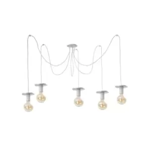 Image of Saturn Cluster Pendant Ceiling Light Silver, 5x E27
