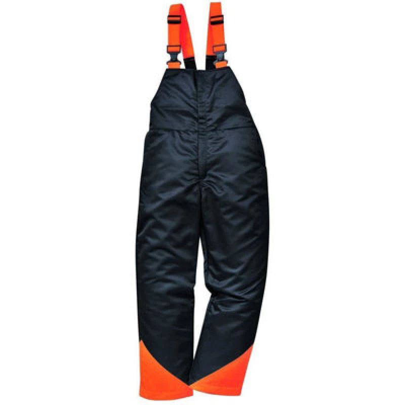 Image of Portwest Oak Chainsaw Bib and Brace CH12BKRXXL Colour: Black / Orange