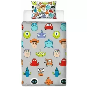 Disney Pixar Emoji Duvet Cover Set (Single) (Multicoloured) - Multicoloured