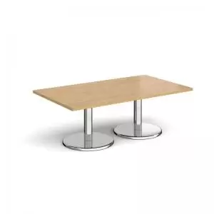 Image of Pisa rectangular coffee table with round chrome bases 1400mm x 800mm -