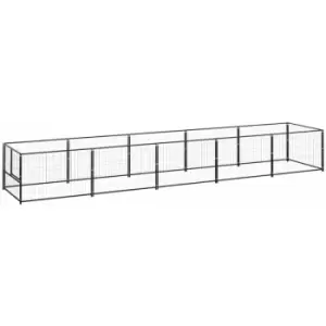 Image of Vidaxl - Dog Kennel Black 5 m² Steel Black