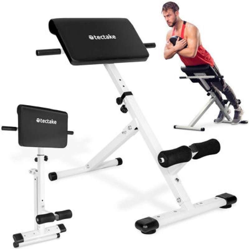 Image of Tectake Hyper Back Extension Bench Coleman - Foldable, Position Adjustable - Black/white