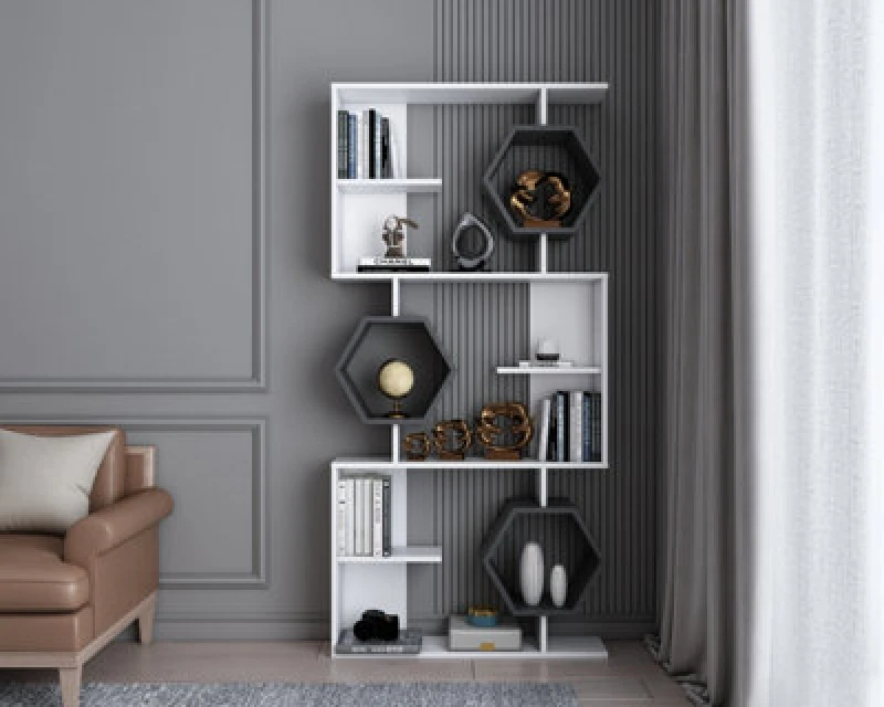 Image of Decorotika Darla Bookcase, Bookshelf, Shelving Unit, Display Unit Walnut